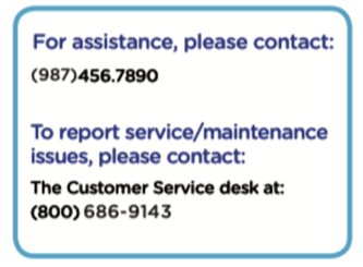 Interior assistance + service decal